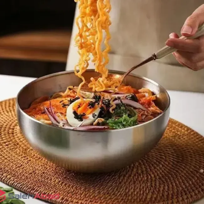 کاسه استیل نقره ای